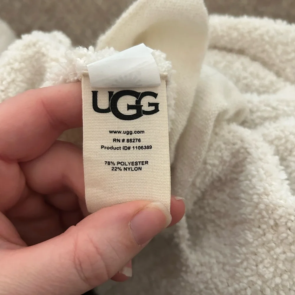 UGG Cream Cozy Teddy Open Front Cardigan Sweater – Size L - Picture 4 of 4